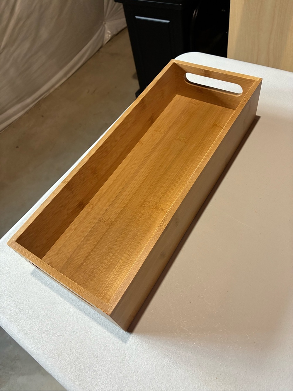 Natural Bamboo Bath Caddy Tray - Tan EUC!